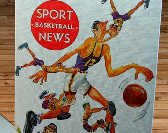 1949- 1950 Vintage Boston Celtics Basketball Program Canvas Gallery Wrap