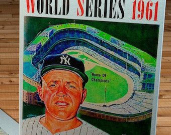 1961 Vintage New York Yankees - Cincinnati Reds  World Series Program - Canvas Gallery Wrap