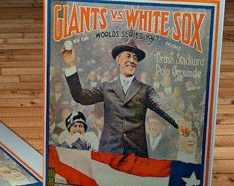 1917 Vintage New York Giants - Chicago White Sox World Series Program - Canvas Gallery Wrap