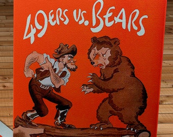 1955 Vintage San Francisco 49ers - Chicago Bears Football Program Cover - Wrigley Field - Canvas Gallery Wrap