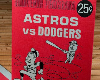 1966 Vintage Houston Astros - Los Angeles Dodgers Program - Canvas Gallery Wrap