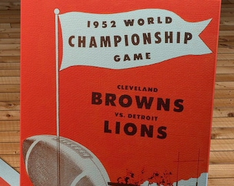 1952 Vintage Cleveland Browns - Detroit Lions Football Program Cover - Canvas Gallery Wrap