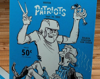 1963 Vintage Boston Patriots-San Diego Chargers Football Program - Canvas Gallery Wrap