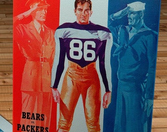 1942 Vintage Chicago Bears - Green Bay Packers Football Program Cover - Canvas Gallery Wrap