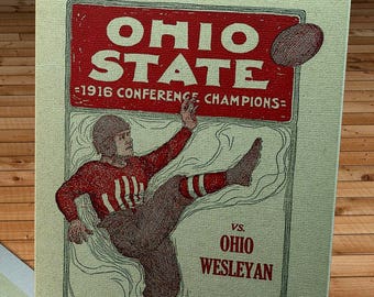 1917 Vintage Ohio State Football Program - Canvas Gallery Wrap