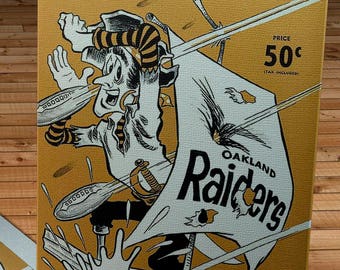 1964 Vintage Oakland Raiders - San Diego Chargers Football Program - Canvas Gallery Wrap