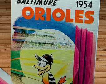 1954 Vintage Baltimore Orioles Sketchbook - Opening Year - Canvas Gallery Wrap