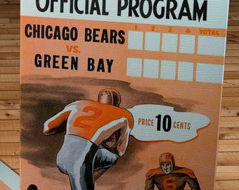 1944 Vintage Chicago Bears - Green Bay Packers Football Program - Canvas Gallery Wrap