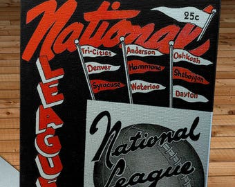 1949-1950 Vintage Syracuse Nationals Basketball Program - Canvas Gallery Wrap