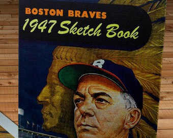 1947 Vintage Boston Braves Baseball Sketchbook - Canvas Gallery Wrap