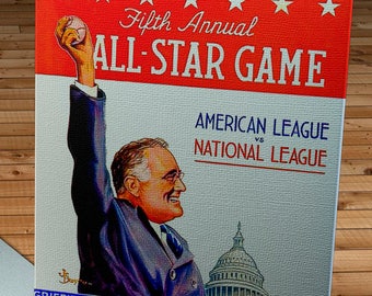 1937 Vintage Washington Senators - Griffith Stadium All-Star Game Program  - Canvas Gallery Wrap