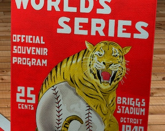 1940 Vintage Cincinnati Reds - Detroit Tigers World Series Program -  Canvas Gallery Wrap