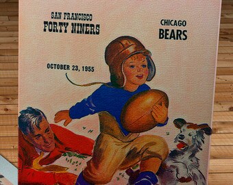 1955 Vintage San Francisco 49ers - Chicago Bears - Football Program - Canvas Gallery Wrap