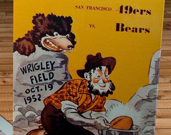 1952 Vintage Chicago Bears-San Francisco 49ers Football Program - Canvas Gallery Wrap