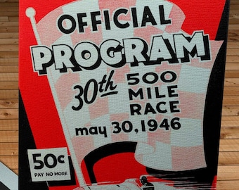1946 Vintage Indianapolis 500 Racing Program - Canvas Gallery Wrap