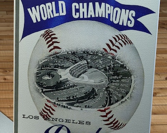1960 Vintage Los Angeles Dodgers Yearbook - World Champions - Canvas Gallery Wrap