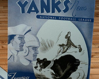 1948 Vintage Chicago Bears - Boston Yanks Football Program Cover - Canvas Gallery Wrap