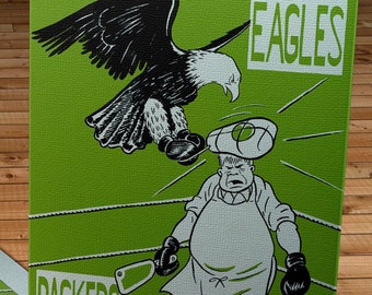 1947 Vintage Green Bay Packers - Philadelphia Eagles Football Program Cover - Canvas Gallery Wrap