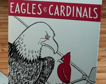 1947 Vintage Chicago Cardinals  - Philadelphia Eagles Football Program Cover - Canvas Gallery Wrap