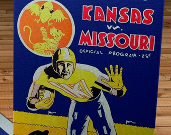 1931 Vintage Kansas - Missouri Football Program Cover - Canvas Gallery Wrap