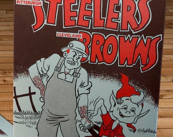 1953 Vintage Cleveland Browns - Pittsburgh Steelers Football Program - Canvas Gallery Wrap