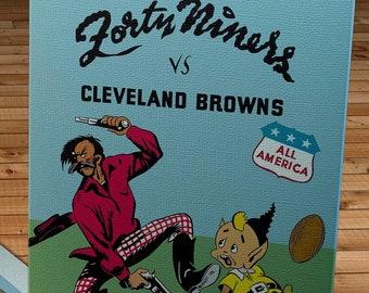 1947 Vintage Cleveland Browns - San Francisco 49ers Football Program Cover - Canvas Gallery Wrap
