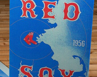 1956 Vintage Red Sox Baseball Scorecard - Canvas Gallery Wrap