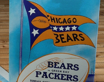 1950 Vintage Chicago Bears - Green Bay Packers Football Program - Canvas Gallery Wrap