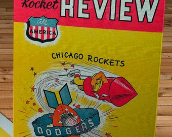 1948 Vintage Brooklyn Dodgers - Chicago Rockets Football Program Cover - Canvas Gallery Wrap