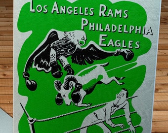 1947 Vintage Philadelphia Eagles - Los Angeles Rams Football Program - Canvas Gallery Wrap