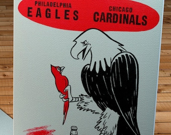 1959 Vintage Chicago Cardinals - Philadelphia Eagles Football Program Cover - Canvas Gallery Wrap