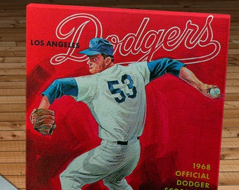 1968 Vintage Los Angeles Dodgers - Don Drysdale Scorecard - Canvas Gallery Wrap
