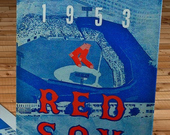 1953 Vintage Boston Red Sox Program - Fenway Park  - Canvas Gallery Wrap