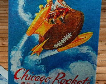 1946 Vintage New York Yankees - Chicago Rockets Football Program Cover - Canvas Gallery Wrap