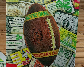 1966 Vintage USC Trojans  - Notre Dame Fighting Irish Football Program - Canvas Gallery Wrap