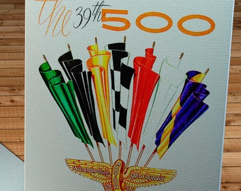 1955 Vintage Indianapolis 500 Racing Program - Canvas Gallery Wrap