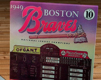 1949 Vintage Boston Braves Scorecard - Canvas Gallery Wrap