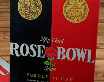 1967 Vintage Rose Bowl - USC Trojans  - Purdue Boilermakers Football Program - Canvas Gallery Wrap