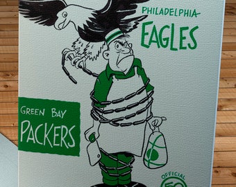 1962 Vintage Green Bay Packers - Philadelphia Eagles Football Program Cover - Canvas Gallery Wrap