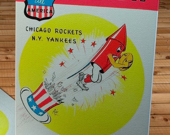 1948 Vintage Chicago Rockets Football Program - Canvas Gallery Wrap