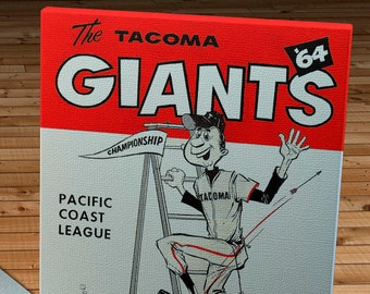 1964 Vintage Tacoma Giants - Pacific Coast League Program  - Canvas Gallery Wrap
