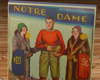 1929 Vintage Notre Dame - Southern California Football Program Cover - Canvas Gallery Wrap
