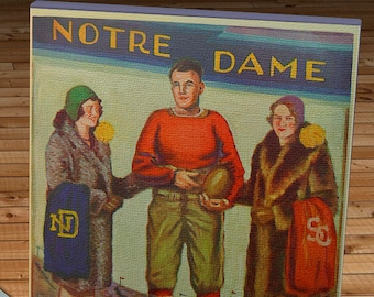 1929 Vintage Notre Dame - Southern California Football Program Cover - Canvas Gallery Wrap