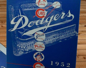 1952 Vintage Brooklyn Dodgers Program - Canvas Gallery Wrap