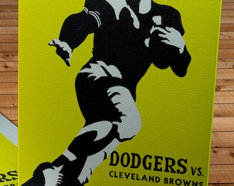 1947 Vintage Cleveland Browns - Brooklyn Dodgers - Football Program Cover - Canvas Gallery Wrap