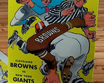 1958 Vintage New York Giants - Cleveland Browns - Football Program Cover - Canvas Gallery Wrap