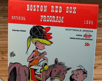 1964 Vintage Red Sox Spring Training Program Cover - Canvas Gallery Wrap