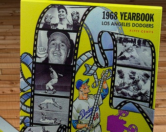 1968 Vintage Los Angeles Dodgers Baseball Yearbook - Ten Years of Thrills - Canvas Gallery Wrap