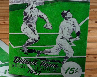 1957 Vintage Detroit Tigers Scorebook - Canvas Gallery Wrap