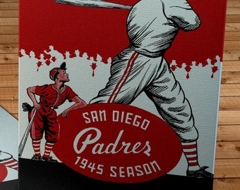 1945 Vintage San Diego Padres Baseball Yearbook - Pacific Coast League - Canvas Gallery Wrap